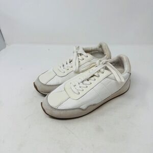 Madewell MWL White Leather Low Top Lace Up Sneakers Size 6.5 Elevated Basic